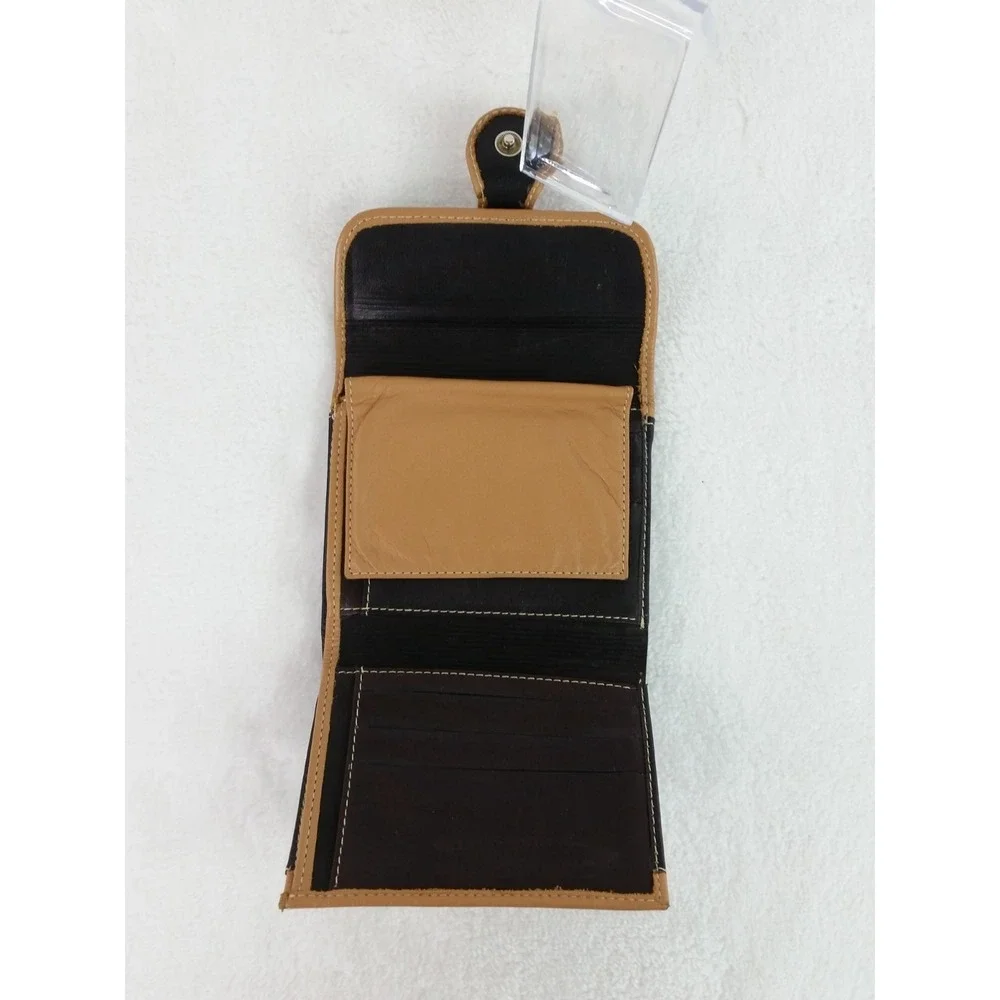 Vintage Leather Trifold Wallet Card‎ Case Hand Made in Spain Brown Tri-fold